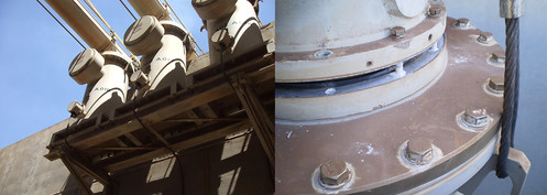 Reparatur eines undichten Ableiters an einer GIS von Magrini Galileo, 245 kV. Durch Flanschkorrosion wurden die O-Ringe unterwandert, dadurch kam es zu SF6 Verlust.